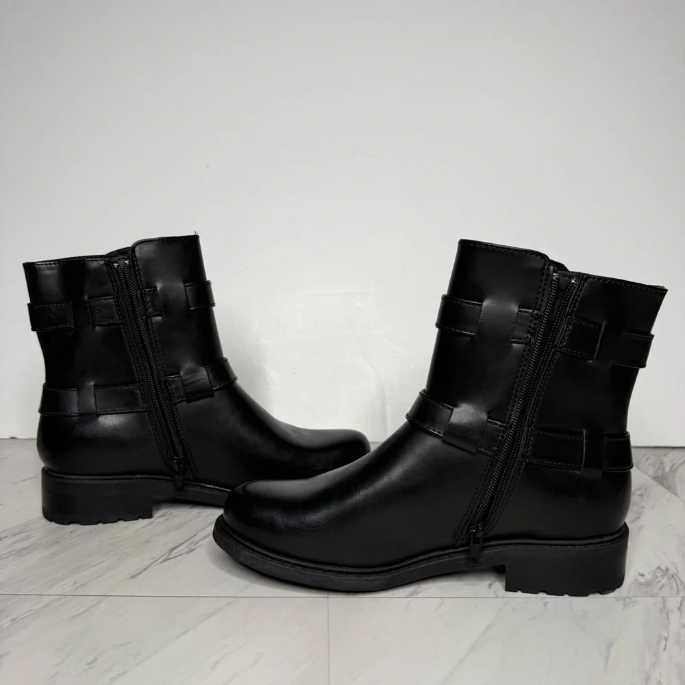 BOC Black Buckle Moto Boot 8M